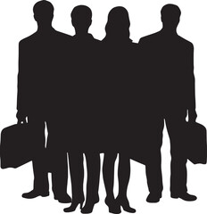  Business People Standing Silhouette – Corporate Team and Leadership