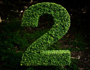 Green topiary number two in garden