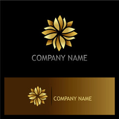 Sophisticated Gold Floral Logo for Modern Businesses, Epitomizing Elegance and Refinement in Branding, and Emphasizing Prestige and Superiority in Visual Communication Design