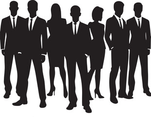 Business People Standing Silhouette – Corporate Team and Leadership