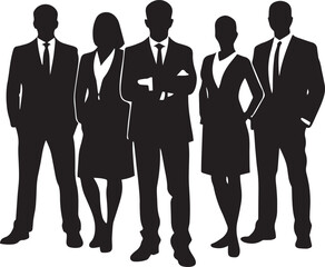  Business People Standing Silhouette – Corporate Team and Leadership