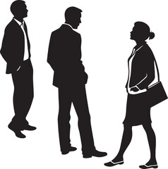  Business People Standing Silhouette – Corporate Team and Leadership
