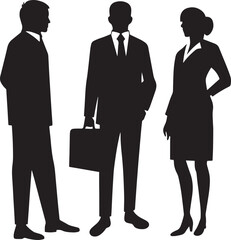  Business People Standing Silhouette – Corporate Team and Leadership
