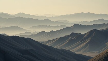 Fototapeta premium A serene landscape of layered mountains