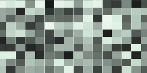 Vector Monochrome Seamless Pattern, Gray, Black, White Squares, Abstract Background Template, 3D Effect.