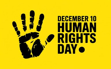 Human rights day december 10th with handprint symbol