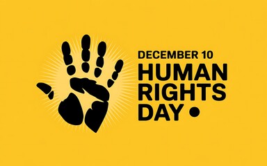 Human rights day december 10th with handprint symbol