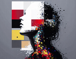 連続する時間軸が不規則に巻き戻ったり飛び越えたりする視覚表現。時間の直線的概念を否定する哲学的視点を持つ時空の綻びとしてのノイズ