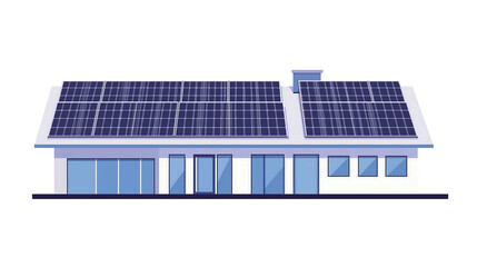 Solar panel installation on house roof for renewable energy concept