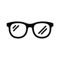 Fototapeta premium A black round glasses icon vector with a white background