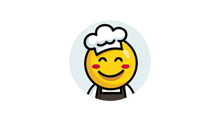 Obraz premium Cartoon chef emoticon in a circle