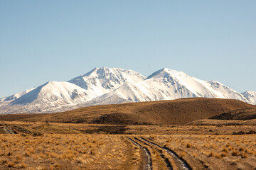 Trail Leading to Mountains in New Zealand