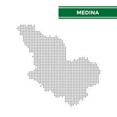 Dotted map of Medina Province in Saudi Arabia