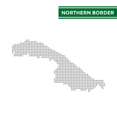 Dotted map of Northern Border Province in Saudi Arabia