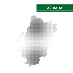 Dotted map of Al Baha Province in Saudi Arabia