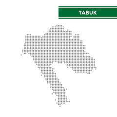 Dotted map of Tabuk Province in Saudi Arabia
