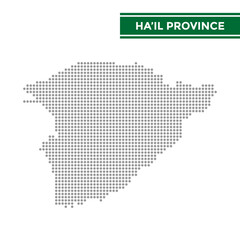Dotted map of Hail Province in Saudi Arabia