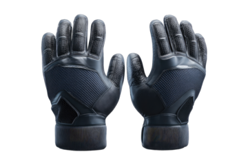 Dark navy blue tactical gloves, front view