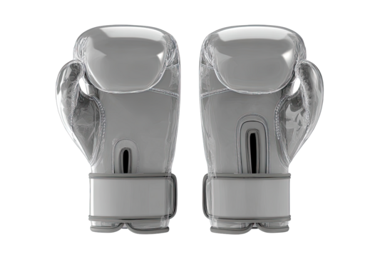 Pair of light gray boxing gloves