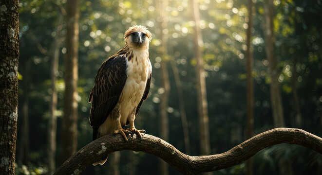 Philippine eagle in forest