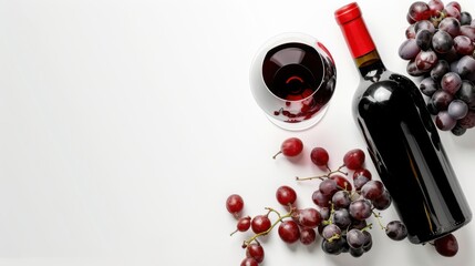 Elegant Wine Still Life: Crystal Glasses and Bottles Against Monochrome Backdrops