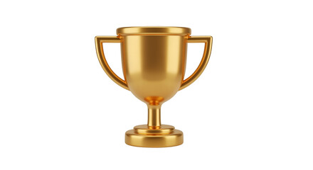Golden Trophy Cup Award on Transparent Background for Achievement Recognition