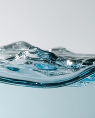 Close-up view of rippling water surface with reflections and bubbles, creating a serene atmosphere