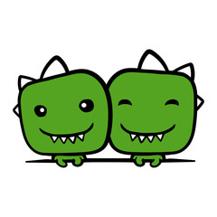 2 Cute Stegosaurus Friends Behind Fence Bag Couple Love Team