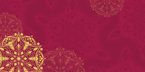 Elegant Islamic Background with Golden Mandala Pattern