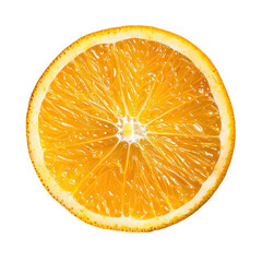Isolated Fresh Orange Fruit Slice on Black Background - Close-up Detail