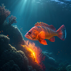 Fototapeta premium tropical fish in aquarium