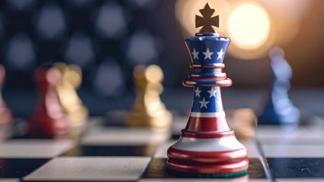 American flag chess king strategic leadership
