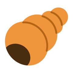 Choco Coronet Japanese Sweet Bread Flat Design Illustration