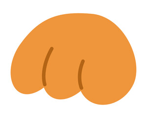 Cream Pan Japanese Sweet Bread Flat Design Illustration