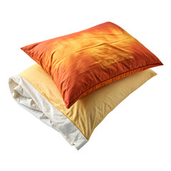 Orange and Yellow Pillow Set Cozy Home Decor Textiles Isolated On Transparent Background