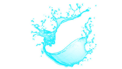 Circular water splash creating a crown shape with droplets. Isolated clear liquid ring PNG clip art on a transparent background for a beverage ad or purity concept.