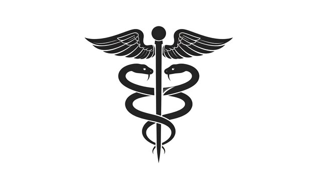 Medical symbol with wings and snakes.