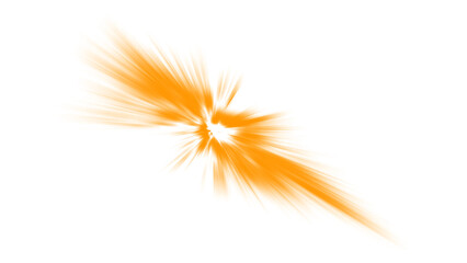 Orange energy clash or light explosion effect. Isolated dynamic flash PNG clip art on a transparent...