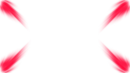 Red focus frame with blurred motion lines pointing to the center. Isolated action effect PNG clip art on a transparent background for a danger alert or dynamic gaming graphic.