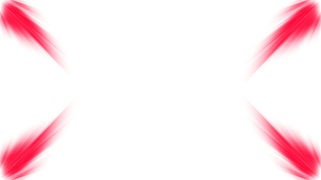 Red focus frame with blurred motion lines pointing to the center. Isolated action effect PNG clip art on a transparent background for a danger alert or dynamic gaming graphic.