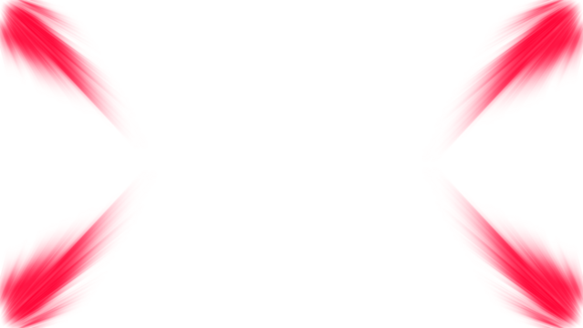 Red focus frame with blurred motion lines pointing to the center. Isolated action effect PNG clip art on a transparent background for a danger alert or dynamic gaming graphic.
