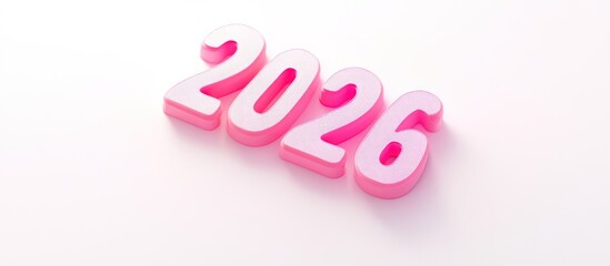 Fototapeta premium Pink 2026 numerals on white background