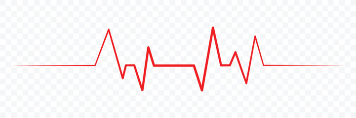 Obraz premium Heart beat icon set. Electrocardiogram. Wave pulse. health icon, heartbeat line, cardiograph icon, heart rhythm symbol. Red cardiology pulse icons. Vector illustrator