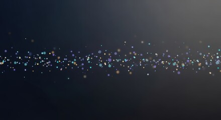 Abstract Glitter Particle Background with Bokeh Effect, Festive Celebration, Dark Backdrop