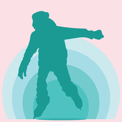 Child skating sports activity vector isolated on background. Ice skating and roller skating vector design.