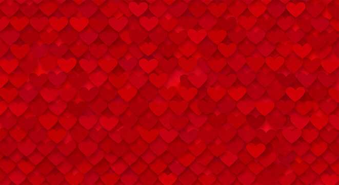Fototapeta Red hearts background valentine's day love heart pattern wallpaper romantic design art