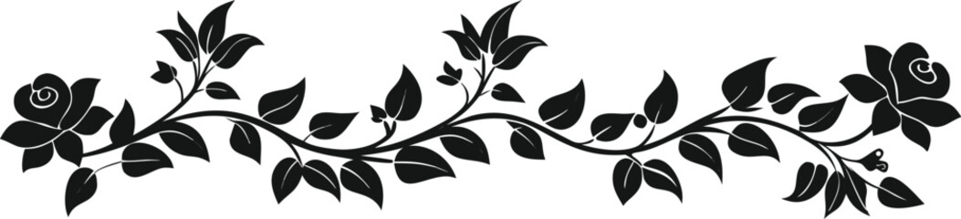 Classic Floral Vine Border Line Design.