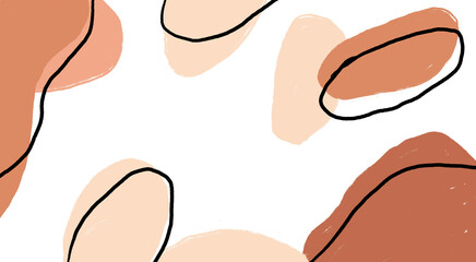 Abstract Minimal Background with Organic Shapes in Warm Earth Tones