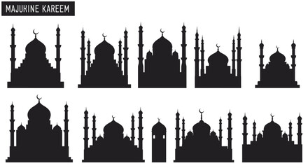 Fototapeta premium Unique Mosque Vector Icons Set