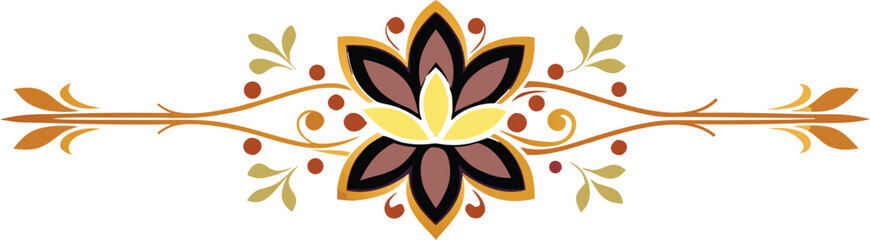 Elegant Lotus Pattern Ornamental Divider.